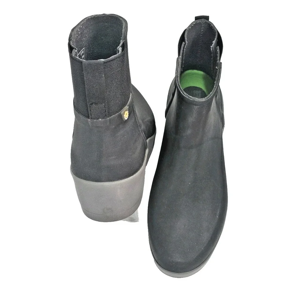 BOGS Bloom Women's Vista Wedge Waterproof Ankle Rain Boots Size 11 Black